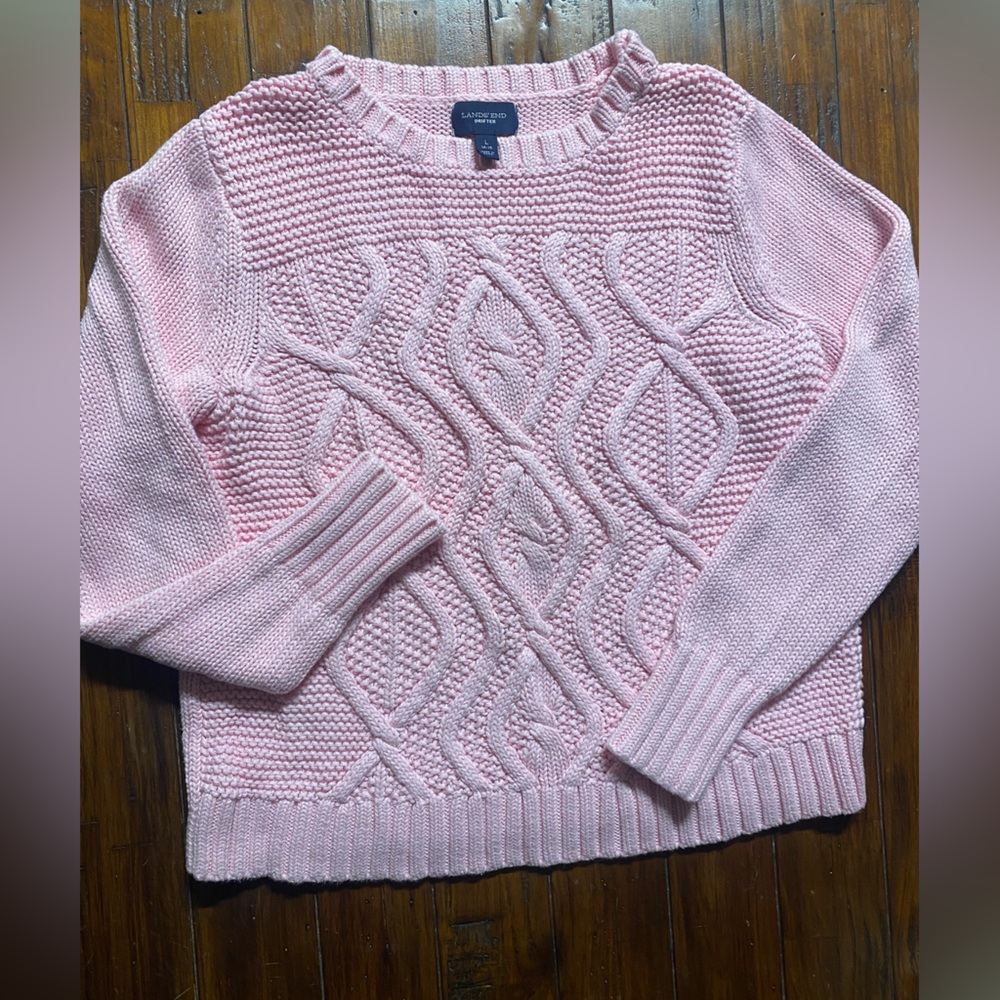 LandsEnd pink sweater size L